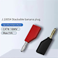 Miniatyrbilde 3 av 5: 10 stk. Stabelbar 4mm Bananplugg Koblingssett med Ledning, Multifunksjonell Frontplugg for Elektronikk J.10054