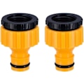 Miniatyrbillede 1 af 5: 3/4 tomme og 1/2 tomme Bsp 2i1 Plast Udendørs Have Slangehane Konnektor Gevindhane Adapter (2 stk, Gul)