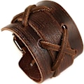 Miniatyrbillede 2 af 2: Autentisk Bredt Ægte Læder Casual Herre Brun Manchet Armring