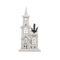 Miniatyrbillede 1 af 5: Juletræ Landsby Jule LED Kirke Lys Hus Sne Scene Julepynt til Jul D