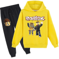Miniatyrbilde 1 av 4: Roblox Hettegenser Sett Barn Termisk Bekledning Trykt Hettegenser yellow 110cm
