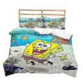 Miniatyrbilde 1 av 2: Spongebob Squarepants Serie Trykt Dynetrekk Todelt Sett Tredelt Barneroms Dekorativt Dynetrekk style 1 135*200two-piecesuit