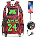 Pikkukuva 1 / 5: Nuorten opiskelijoiden koululaukku miesten ja naisten vapaa-ajan matkareppu Ko Be Bryant No.24 Lakers -reppu valaiseva nuorten ala- ja yläkoulun laukku USB C color-15