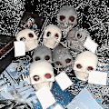 Miniatyrbillede 5 af 5: Skull Monster Gotisk Fidget Legetøj, Poppende Øjne Klemme Legetøj, F White 1pcs