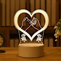 Miniatyrbilde 1 av 5: Romantisk Kjærlighet 3D Akryl LED Lampe for Hjem Barnas Nattlys Bordlampe Julebord Dekor Valentinsdag Nattbordslampe la gou