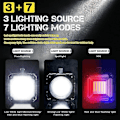 Miniatyrbillede 4 af 5: Genopladelig LED Lommelygte Super Lang Standby Høj Effekt Campinglys Super Lys Tilstand Lys med USB Power Bank Output, 60W