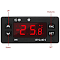 Miniatyrbild 5 av 5: ETC-974 Digital Temperaturkontroller Mikrodatorkyltermostater Kyltermostat Larm 220V NTC-sensor
