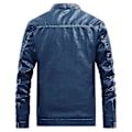 Pikkukuva 2 / 2: Miesten pystykauluksinen paksuuntettu vapaa-ajan nahkatakki Dark Blue XXL