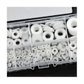 Miniatyrbillede 4 af 5: 500 stk. Hvide nylon flade skiver pakningssæt M2 M2.5 M3 M4 M5 M6 M8 M10 Plastforseglings O-ringe sortiment