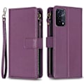 Pikkukuva 1 / 5: BF Style-19 Yhteensopiva Oppo A74 / A93 / A54 5G:lle Vetoketjutasku PU-nahkainen Puhelinkotelo Lompakko Jalustalla DarkPurple