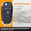Pikkukuva 4 / 5: Auton avaimen kaukosäädin 4 painiketta Smart Key 902MHz N5F-A08TDA 49 siru F250 F450 F550