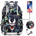 Miniatyrbillede 1 af 4: Venom Fashion Printet USB Ungdoms Skoletaske (1-4) Color-4