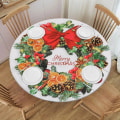 Miniatyrbild 1 av 5: Julduk Helleborusblommor Julstjärna Röda Bär Julbordsduk Dekorativ för Julhelg Hemfest Bröllop Style 5 Suitable 80cm table