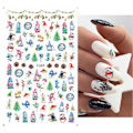Miniatyrbild 4 av 5: Jul Nagelstickers Nagelkonst 5 Ark Självhäftande Nagelstickers Nageldekoration Nagelkonst Design Manikyr