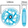Miniatyrbilde 2 av 5: 1 Par 120mm Barn Scooter LED Lys Blinkende Hjul med Lager Foran/Bak LED Blinkende Sparkesykkel