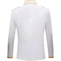 Miniatyrbilde 2 av 2: Menns Mote Hoff Prins Uniform Gullbrodert Jakke White M