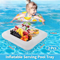 Miniatyrbild 5 av 5: 2 ST 61 cm Uppblåsbar Serveringsbar, Drycker Uppblåsbar Kylbord Pool Isbricka för Picknick & Camping
