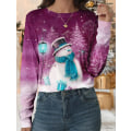 Miniatyrbild 1 av 5: Ny Dam T-shirt Julgran Tryck T-shirts Toppar Långärmad Casual Toppar Mode Rund Hals Normal Passform Y2K Kläder För Tjejer CTZH231026SDB46 M