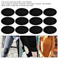 Miniatyrbillede 5 af 5: 10 Par Stryge-patches Flocking Klæbende Oval Ærme Albue Knæ Klud Reparation DIY Dekoration 10 Par Sort