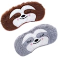 Miniatyrbild 1 av 4: 2-pack Söta Djur Sovmask för Flickor Söt Tecknad Mjuk Plysch Ögonbindel Sovmask