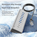 Miniatyrbild 3 av 5: USB 5Gbps HUB USB 3.0 Dockningsstation Höghastighets USB HUB Adapter EU-kontakt