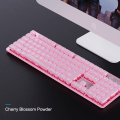 Miniatyrbilde 1 av 5: Bakbelyst tastatur 104 taster kablet USB gaming membrantastatur lydløs L1-K pink White