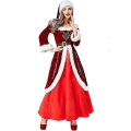 Miniatyrbillede 2 af 3: Julemandskostume Kvinder Mænd Børn Plus Størrelse Julemandshjælper Fløjl Julekostumefest women 6XL