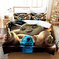 Miniatyrbilde 1 av 3: Mas5 Master Yoda 3D-printet sengesett dynetrekk dynetrekk putetrekk barnegave AU single 140x210cm