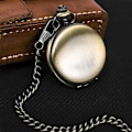 Miniatyrbillede 1 af 5: Lommeur til Mænd Kvinder Quartz Glat Overflade Digital Urskive Lommeur Gave Bronze, Retro Tosidet Quartz Lommeur - Flip, Julegave