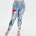 Miniatyrbillede 2 af 3: Glædelig Jul Snemand Søde Dame Jeggings Høj Talje Ankel Længde Dejlige Leggings Dame Skinny Træningsbukser Jul LGS96-1 M