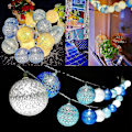 Miniatyrbild 4 av 5: Ljusslinga Bomullsbollar Batteri - 3,3m 20 LED-lampor Sovrumsbelysning Blue starry sky