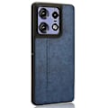 Miniatyrbild 2 av 5: Kompatibelt Skal för Motorola Edge 50 Pro 5G, Texturerat Läder av Kohud + TPU + PC Telefonskal Blue