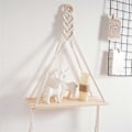 Miniatyrbild 5 av 5: 2 ST Hängande Hylla Boho Handgjord Böhmisk Trä Växter Flytande Rep Hyllor Dekorativ Hållare, C