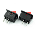 Miniatyrbilde 2 av 5: 5 STK. På-Av KCD11 2Pin 2P Svart Bil Vippebryter 3A 250V 6A 125V AC Knapp KCD1-11 10X15 10X15 KCD117
