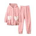 Pikkukuva 1 / 2: Vaaleanpunaiset pupu-samettipyjamat, naisten pitkähihaiset plus-samettiset sarjakuva-korallisamettipyjamat Light Pink Rabbit M