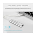 Miniatyrbilde 1 av 5: USB Eksternt Lydkort USB3.0 Til 3.5mm Jack Audio Mikrofon Hodetelefon Adapter for PC Laptop Lydkort Sølv