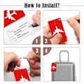 Miniatyrbilde 5 av 5: Bagagemerkelapper 6 stk. Koffertmerke i aluminiumslegering med rustfrie ståltråder og vanntette PVC-kort bagasjemerker