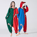 Miniatyrbild 2 av 3: Jul Onesie Älg Hatt Onesie Party Show Onesie Jumpsuit Jumpsuit Julklapp Pyjamas Green L