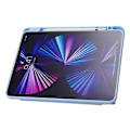 Miniatyrbilde 5 av 5: Kompatibel for iPad Pro 12.9-tommer (2021)/(2020)/(2018) Nettbrettveske Auto Wake/Sleep Origami Stativ PU-Lær + Akryl Deksel Azure