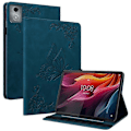 Miniatyrbild 1 av 5: Kompatibelt Fodral för Lenovo Tab K11 Plus Fjäril Blomma Tryck PU Läder Tablet Skydd med Kortfack Blue