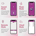 Miniatyrbillede 4 af 5: Smart Silikone Bækkenbundstræner til Kvinder Vandtæt Blærekontrol Træner med App Fjernbetjening Genopladelig (rosarød) Purple