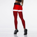Miniatyrbild 2 av 5: Nya God Jul Leggings Hög Midja Elasticitet Kvinnor Tryckta Randiga Snö Leggings Punk Bälte 3 Färger Byxor D-JK1-129 M