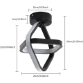 Miniatyrbilde 5 av 5: LED Taklampe, Moderne Svart Lysekrone Lampe 22w Firkantet Korridor Taklampe For Korridor Balkong, 3000k Varmt Hvitt Lys, Diameter 22cm