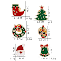 Miniatyrbild 2 av 4: 2025 Nytt 6-pack Xmas Emalj Slagstift Set Jul Emalj Broscher Kawaii Julhatt Träd Strumpa