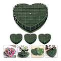 Miniatyrbillede 4 af 5: 4 stk. Hjerteformede Blomsterskumblokke Grøn Blomsterler Hjerteformede Blomstersten Kunstige Blomster