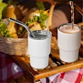 Miniatyrbilde 3 av 5: 6 stk. Mini 88 ml Tumbler Shot Glass med Sugerør og Lokk, Sublimering Dobbelt Lag Shot Glass Sett