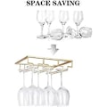Miniatyrbillede 2 af 5: Vinglasstativ - Vinglasholder til under skab Stemware Glas Opbevaringsbøjle Metal Organizer til Bar Køkken Guld