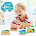 Miniatyrbild 2 av 5: Träpussel Presenter Leksaker för Småbarn 1 2 3 4 År Gamla Pojkar Flickor Spädbarn Barn Lärande Pedagogiska Leksaker 4-pack