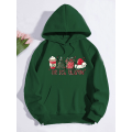 Miniatyrbillede 5 af 5: Juleprint Sweatshirts Mode Karneval Fest Kvinde Tøj Casual Sweatshirt Sjovt Mønster Fest Dame Hættetrøjer Gray S