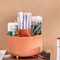 Miniatyrbillede 4 af 5: Roterende Makeup Børsteholder Skrivebord Kosmetik Organizer Roterende Skrivebord Opbevaringsboks Bærbar Læbestift